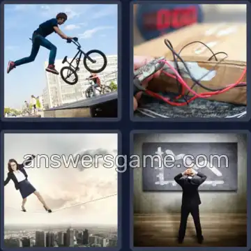 4 Pics 1 Word 5 Letters RISKY