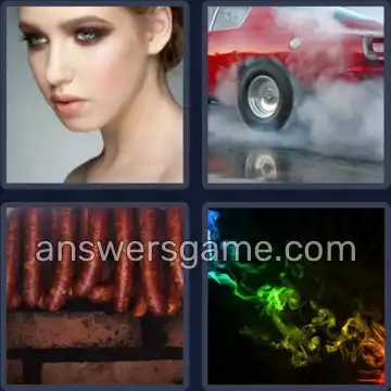 4 Pics 1 Word 5 Letters SMOKY