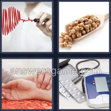 4 Pics 1 Word 5 Letters PULSE