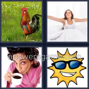 4 Pics 1 Word 5 Letters AWAKE