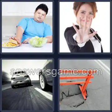 4 Pics 1 Word 5 Letters AVOID