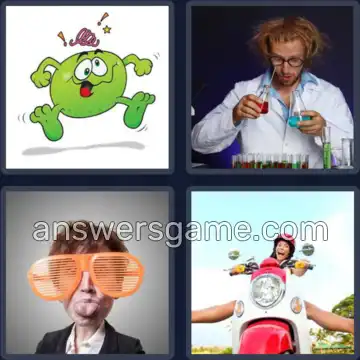 4 Pics 1 Word 5 Letters CRAZY