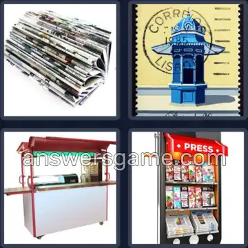4 Pics 1 Word 5 Letters KIOSK