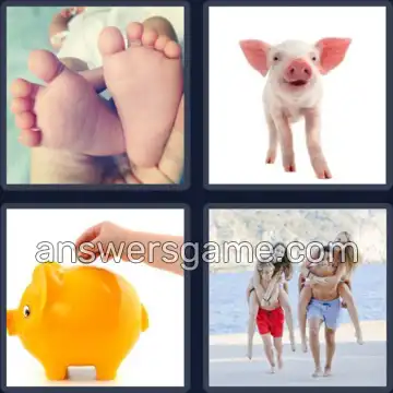 4 Pics 1 Word 5 Letters PIGGY