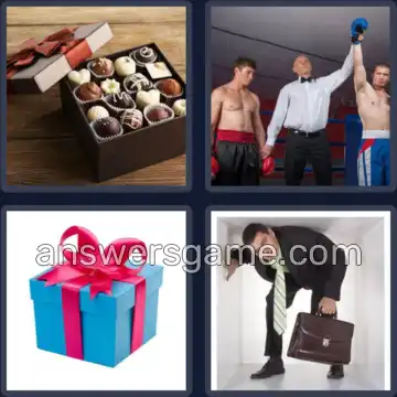 4 Pics 1 Word 5 Letters BOXED