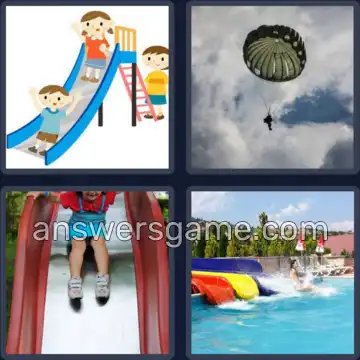 4 Pics 1 Word 5 Letters CHUTE