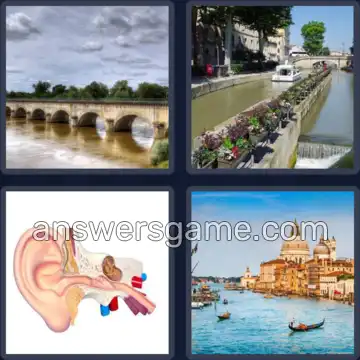 4 Pics 1 Word 5 Letters CANAL