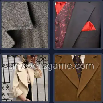4 Pics 1 Word 5 Letters LAPEL