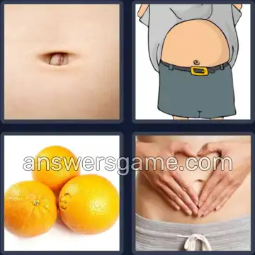 4 Pics 1 Word 5 Letters NAVEL
