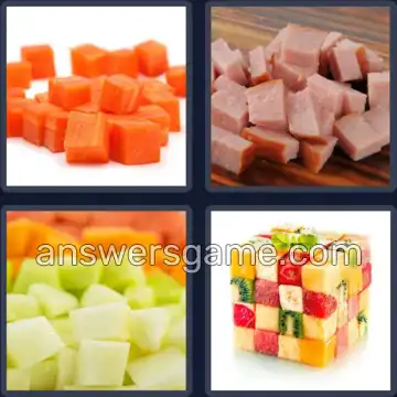 4 Pics 1 Word 5 Letters DICED