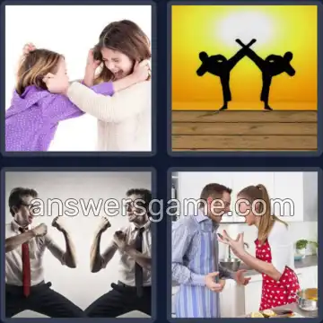 4 Pics 1 Word 5 Letters FIGHT