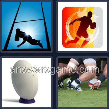 4 Pics 1 Word 5 Letters RUGBY