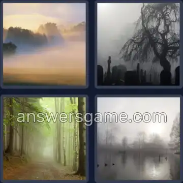 4 Pics 1 Word 5 Letters MISTY