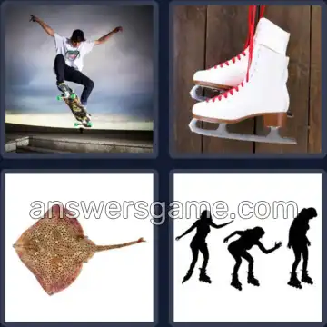 4 Pics 1 Word 5 Letters SKATE