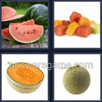 4 Pics 1 Word 5 Letters MELON