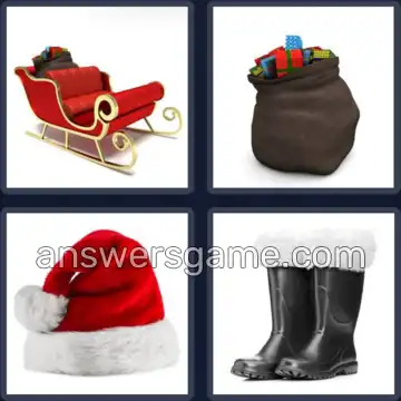 4 Pics 1 Word 5 Letters SANTA