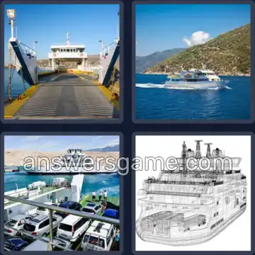 4 Pics 1 Word 5 Letters FERRY