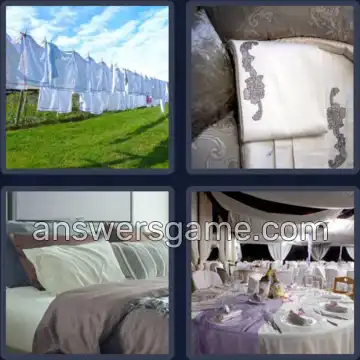 4 Pics 1 Word 5 Letters LINEN
