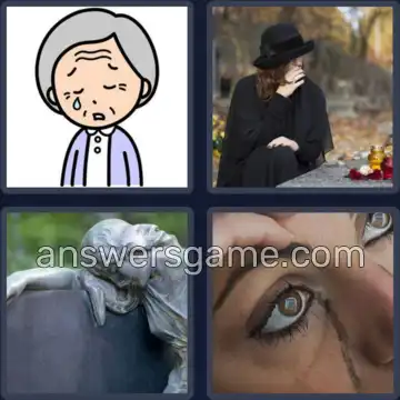 4 Pics 1 Word 5 Letters MOURN