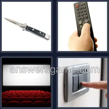4 Pics 1 Word 5 Letters FLICK