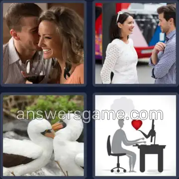 4 Pics 1 Word 5 Letters FLIRT