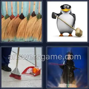 4 Pics 1 Word 5 Letters BROOM