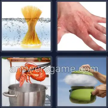 4 Pics 1 Word 5 Letters SCALD