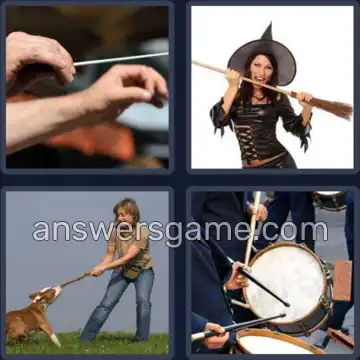 4 Pics 1 Word 5 Letters STICK