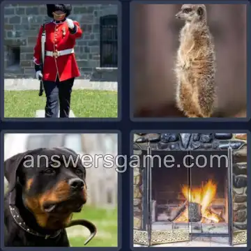 4 Pics 1 Word 5 Letters GUARD