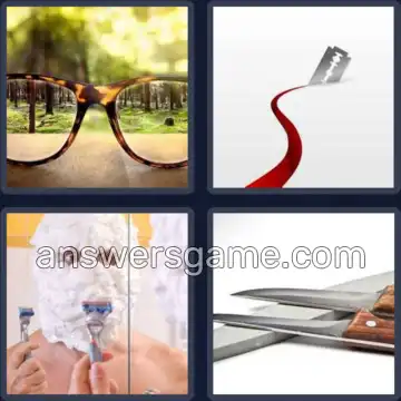4 Pics 1 Word 5 Letters SHARP