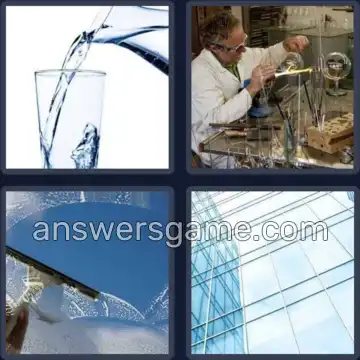 4 Pics 1 Word 5 Letters GLASS