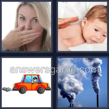 4 Pics 1 Word 5 Letters BELCH