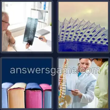 4 Pics 1 Word 5 Letters SPINE