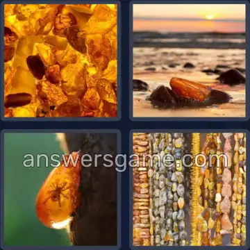 4 Pics 1 Word 5 Letters AMBER