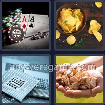 4 Pics 1 Word 5 Letters CHIPS
