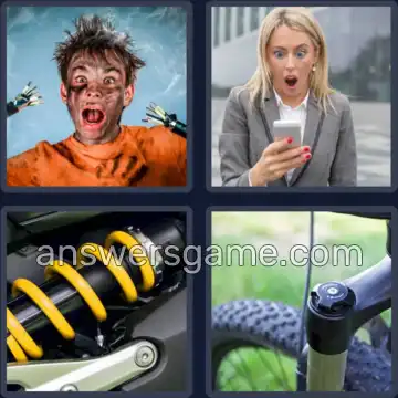 4 Pics 1 Word 5 Letters SHOCK