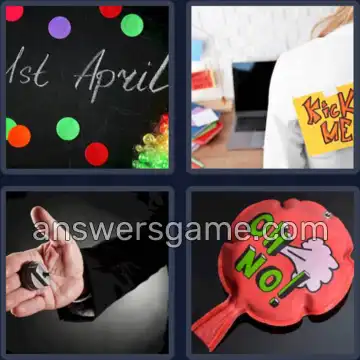 4 Pics 1 Word 5 Letters PRANK