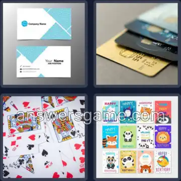 4 Pics 1 Word 5 Letters CARDS