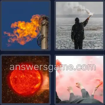 4 Pics 1 Word 5 Letters FLARE