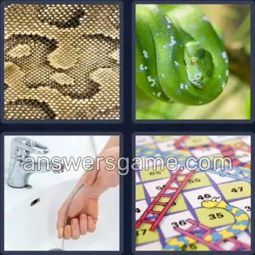 4 Pics 1 Word 5 Letters SNAKE