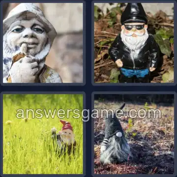 4 Pics 1 Word 5 Letters GNOME