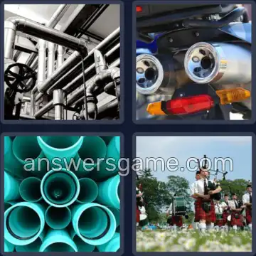 4 Pics 1 Word 5 Letters PIPES
