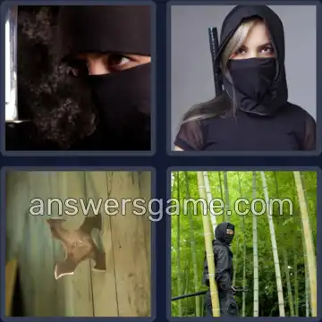 4 Pics 1 Word 5 Letters NINJA