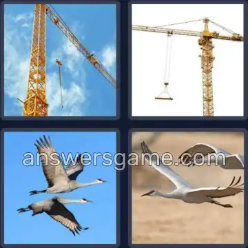 4 Pics 1 Word 5 Letters CRANE