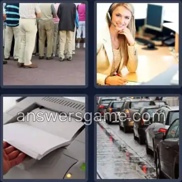 4 Pics 1 Word 5 Letters QUEUE