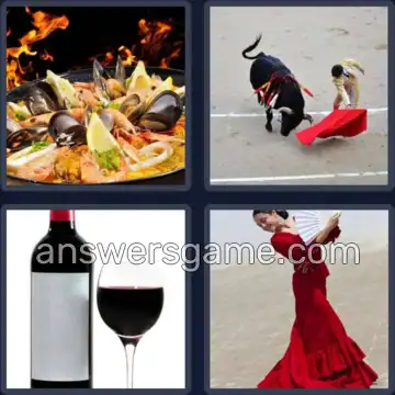 4 Pics 1 Word 5 Letters SPAIN