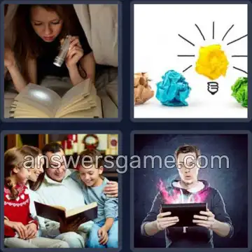 4 Pics 1 Word 5 Letters NOVEL