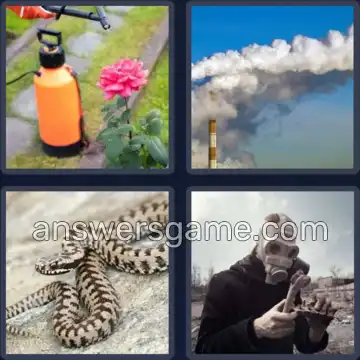 4 Pics 1 Word 5 Letters TOXIC