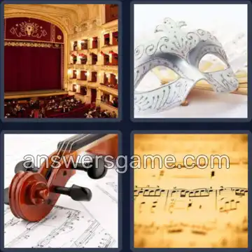 4 Pics 1 Word 5 Letters OPERA