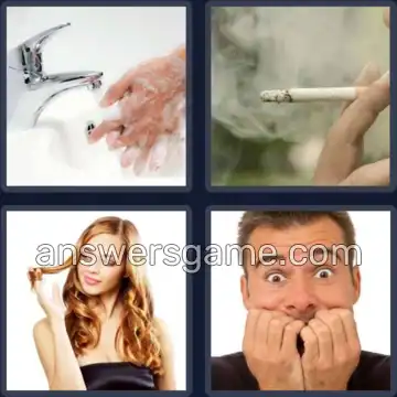 4 Pics 1 Word 5 Letters HABIT